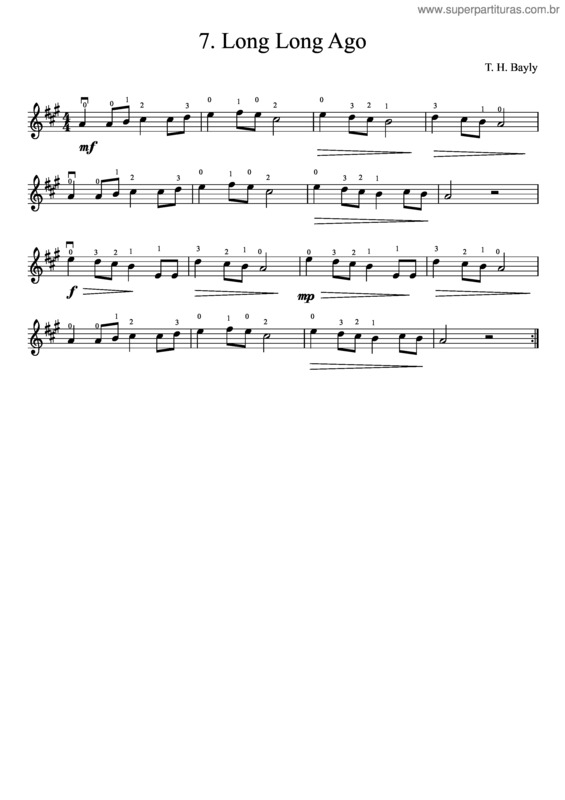 Partitura da música Long, Long Ago – Thomas Haynes Bayly v.2