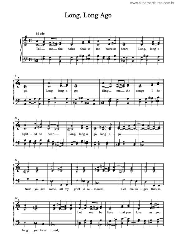 Partitura da música Long, Long Ago v.2