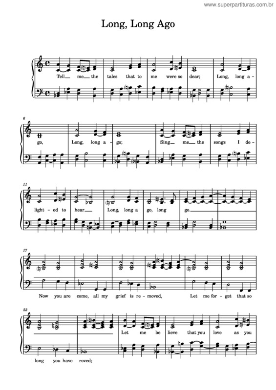 Partitura da música Long, Long Ago v.3
