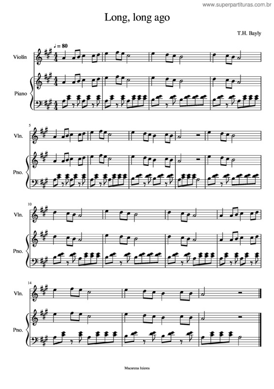 Partitura da música Long, Long Ago v.4