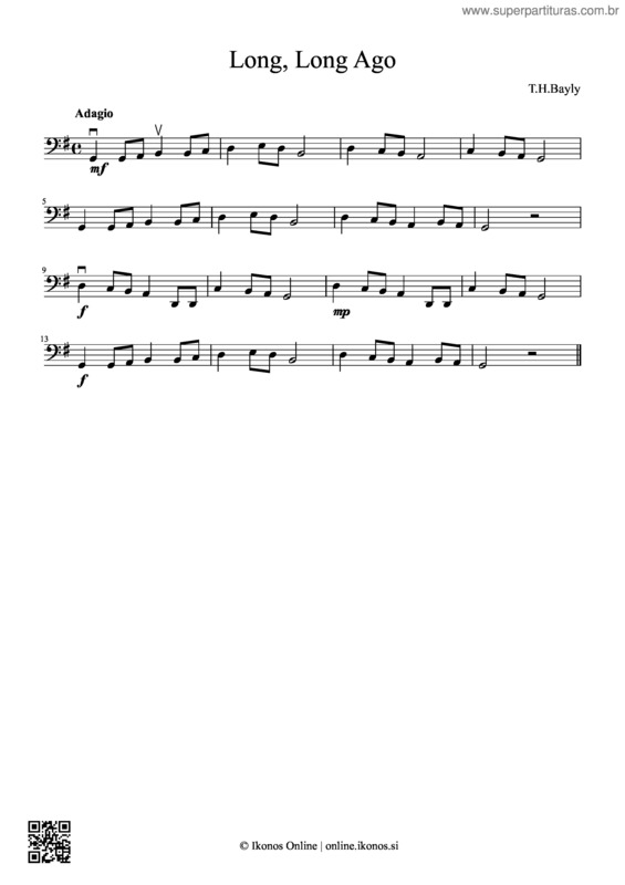 Partitura da música Long, Long Ago v.6
