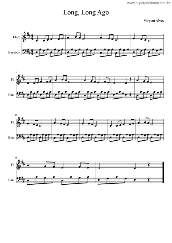 Partitura da música Long, Long Ago v.8
