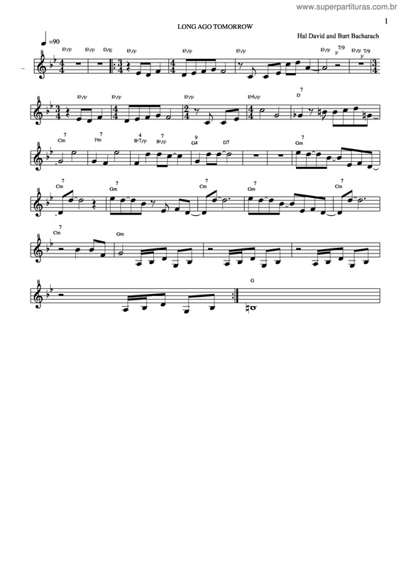 Partitura da música Long Ago Tomorrow