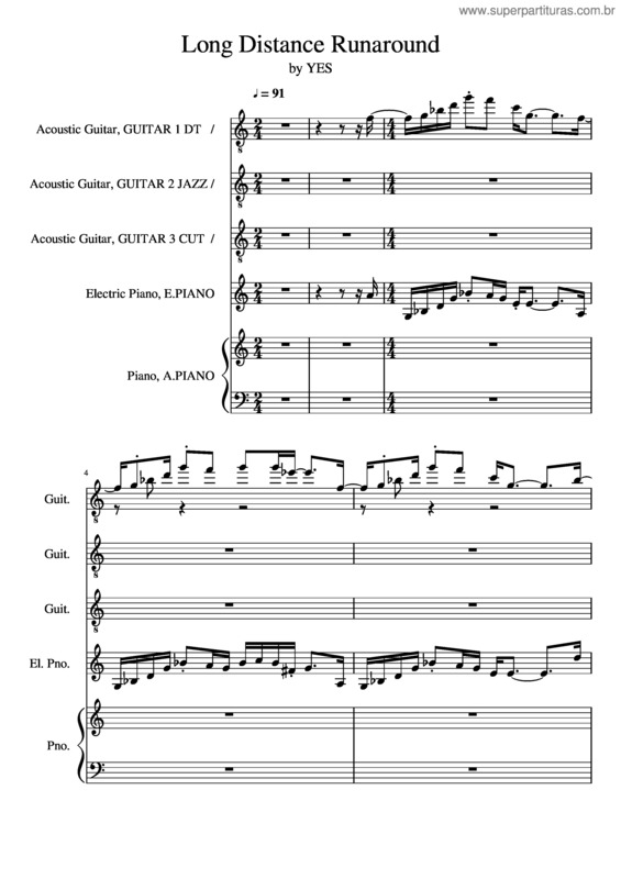 Partitura da música Long Distance Runaround