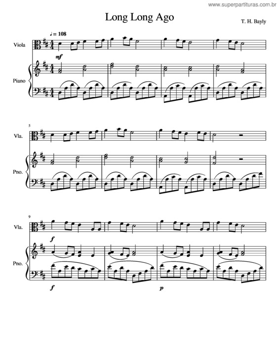 Partitura da música Long Long Ago Final Exam