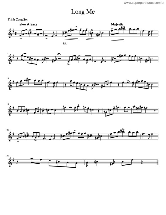 Partitura da música Long Me