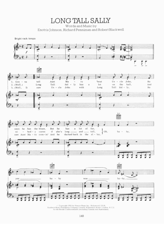 Partitura da música Long Tall Sally v.4