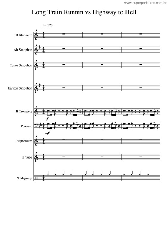 Partitura da música Long Train Runnin Vs Highway To Hell