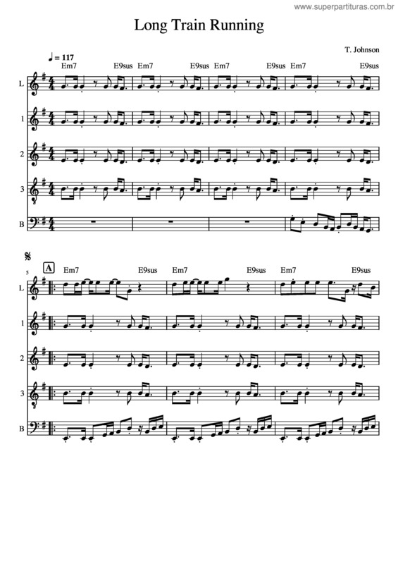 Partitura da música Long Train Running v.4