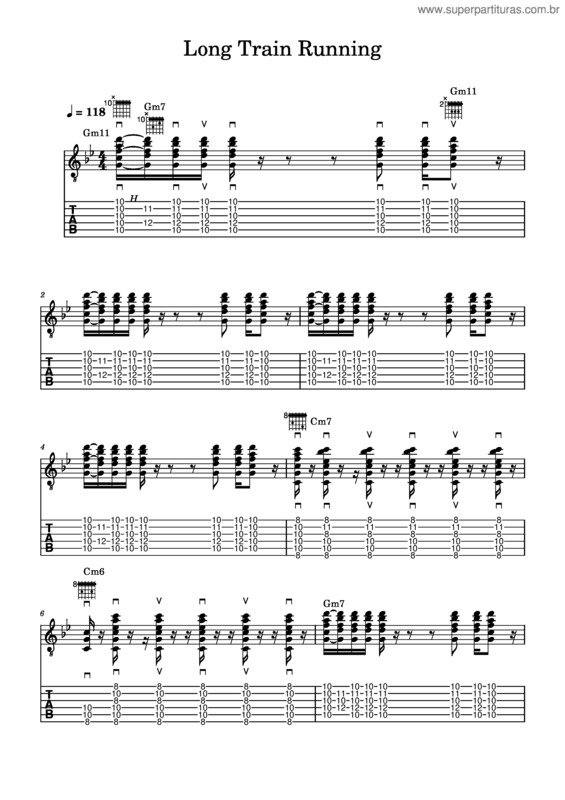 Partitura da música Long Train Running