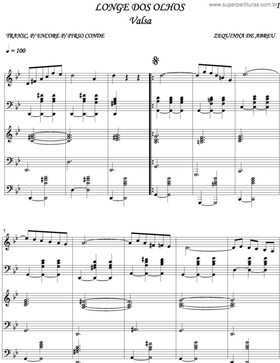 Partitura da música Longe Dos Olhos v.2