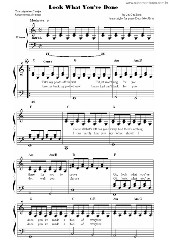 Partitura da música Look What You`ve Done v.3