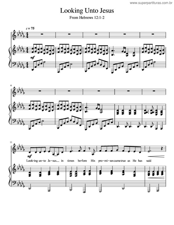 Partitura da música Looking Unto Jesus