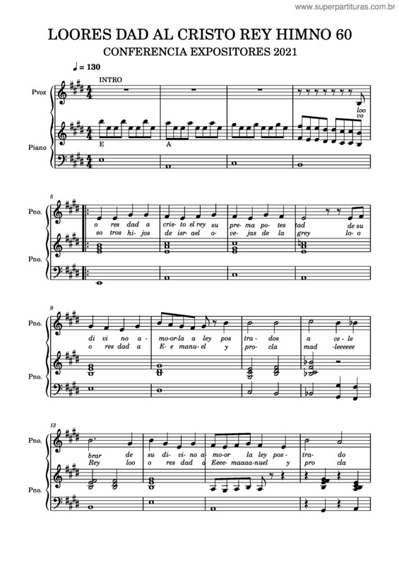Partitura da música Loores Dad A Cristo El Rey – Edward Perronet