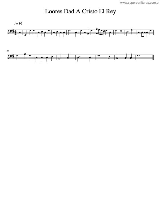 Partitura da música Loores Dad A Cristo El Rey Chelo