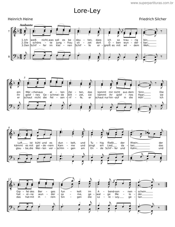 Partitura da música Lore–Ley – Heinrich Heine