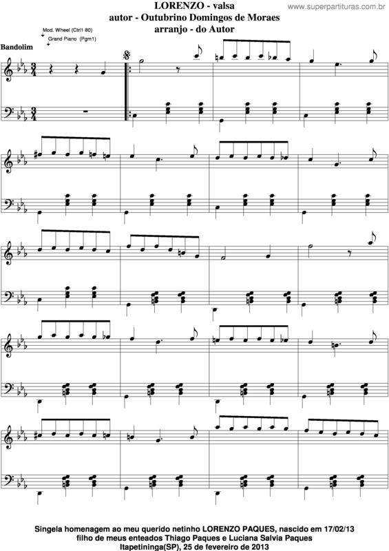Partitura da música Lorenzo v.5
