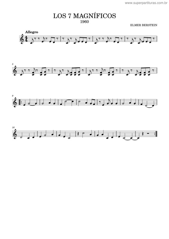 Partitura da música Los 7 Magníficos