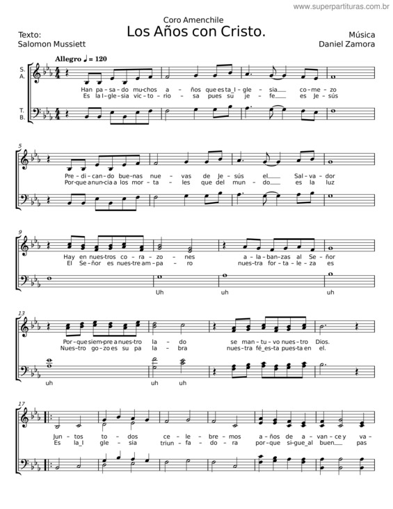 Partitura da música Los Años Con Cristo.