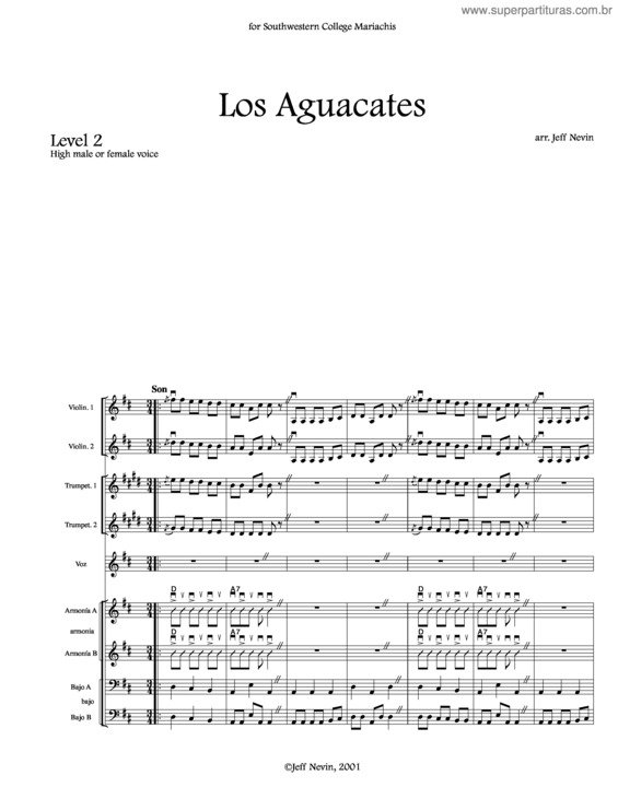 Partitura da música Los Aguacates