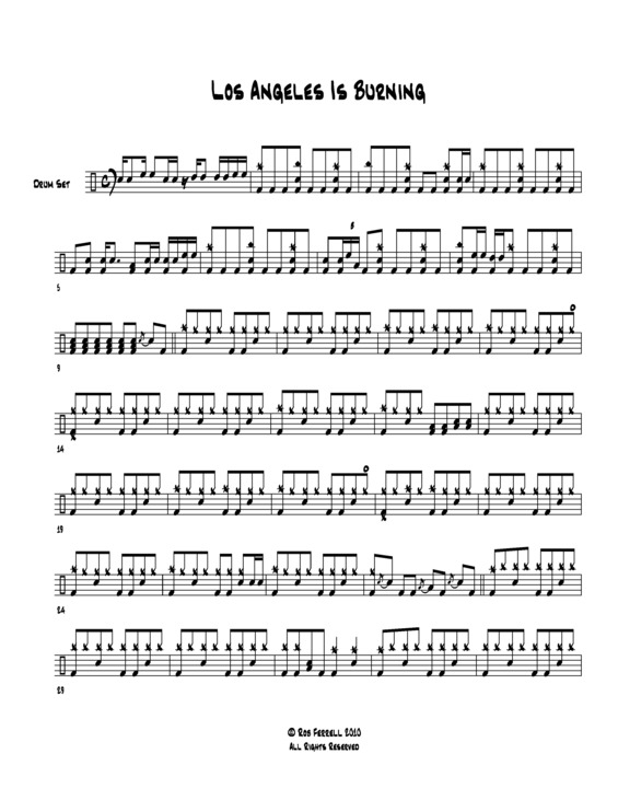 Partitura da música Los Angeles Is Burning