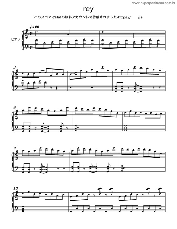 Partitura da música Los Cucas – El Rey – Misc Unsigned Bands