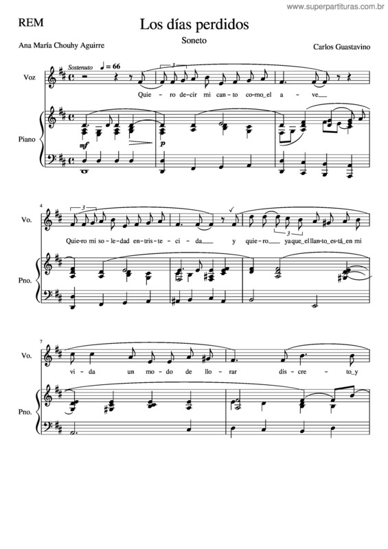 Partitura da música Los Días Perdidos v.2