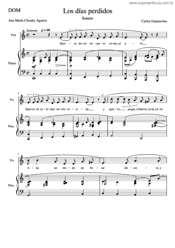 Partitura da música Los Días Perdidos