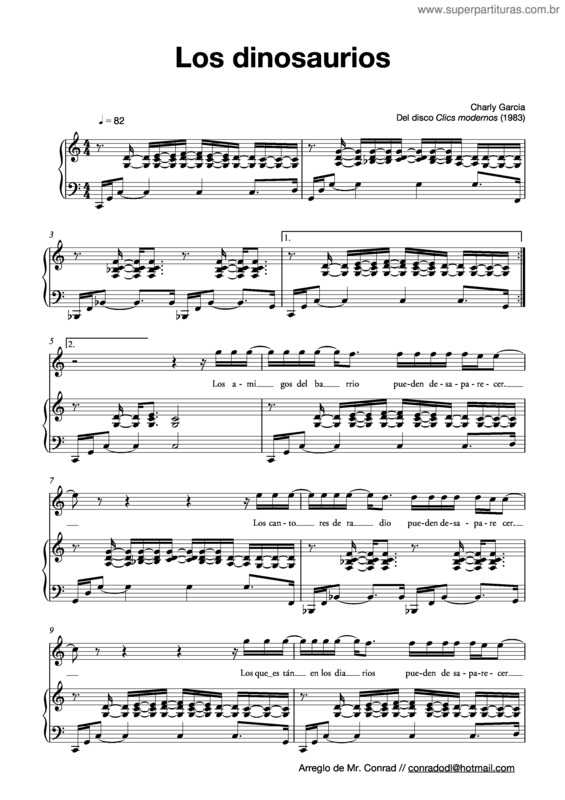 Partitura da música Los Dinosaurios v.2