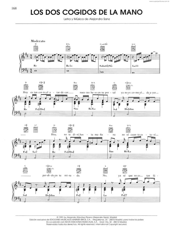 Partitura da música Los Dos Cogidos De La Mano v.2