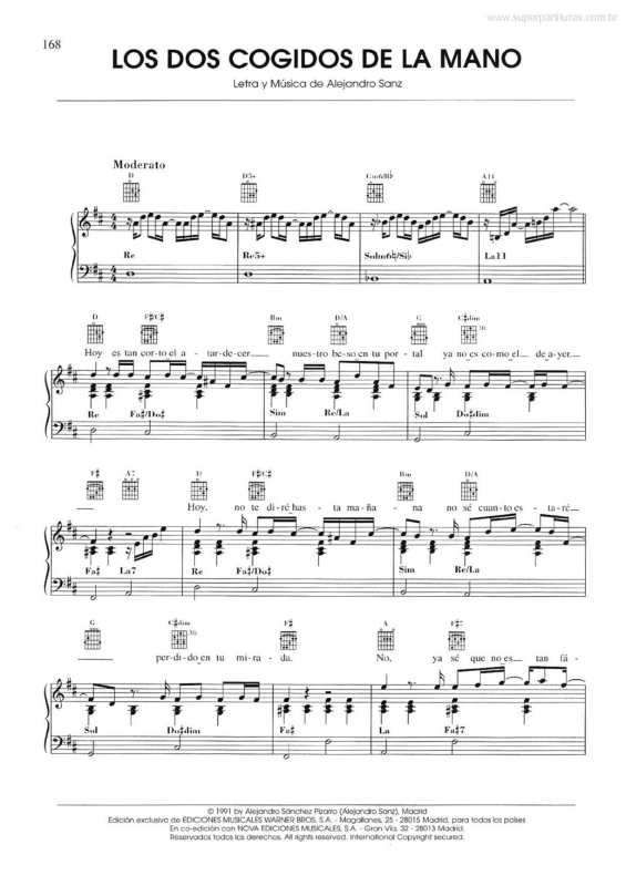 Partitura da música Los Dos Cogidos de la Mano