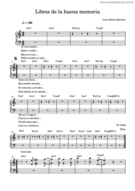 Partitura da música Los Libros De La Buena Memoria – Invisible Libros De La Buena Memoria