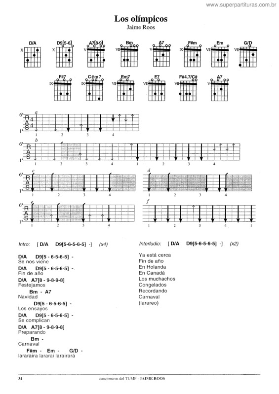 Partitura da música Los Olímpicos