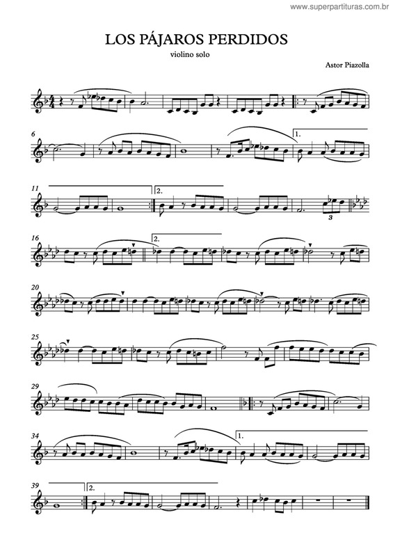 Partitura da música Los Pájaros Perdidos v.2