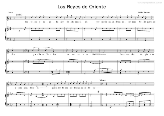 Partitura da música Los Reyes de Oriente