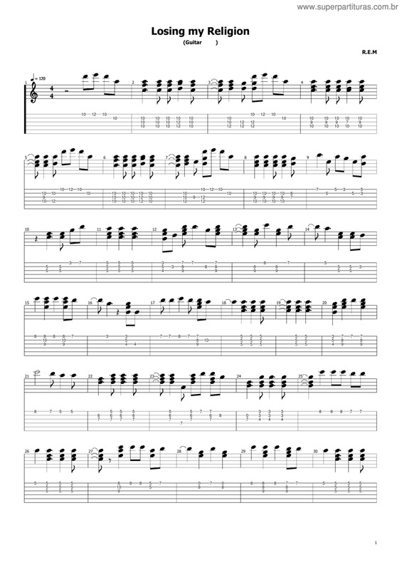 Partitura da música Losing My Religion V.2