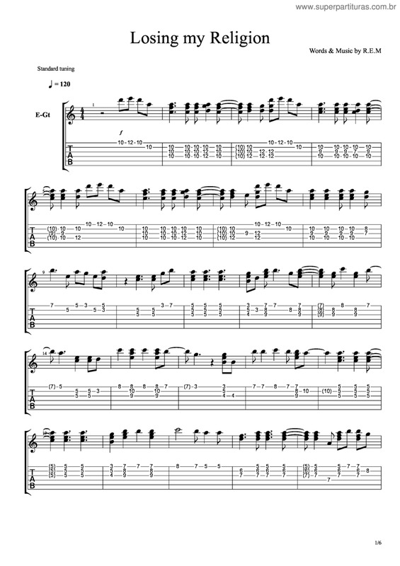 Partitura da música Losing My Religion