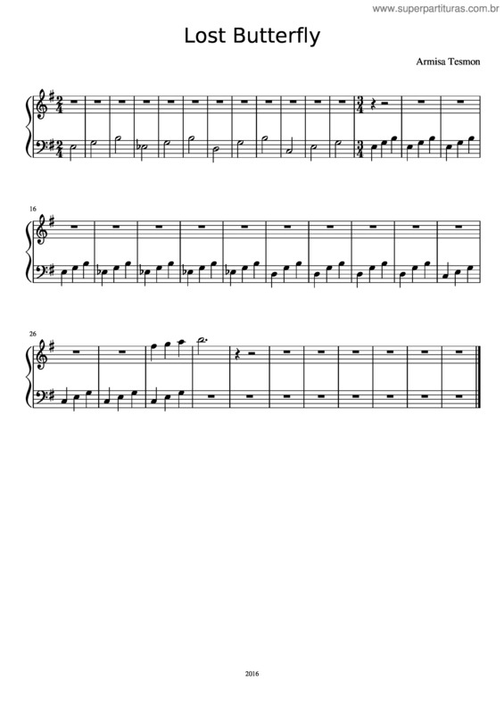 Partitura da música Lost Butterfly