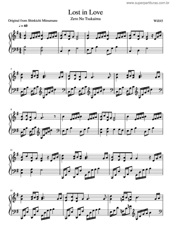 Partitura da música Lost In Love From Zero No Tsukaima