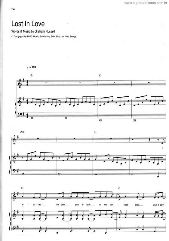 Partitura da música Lost In Love v.3