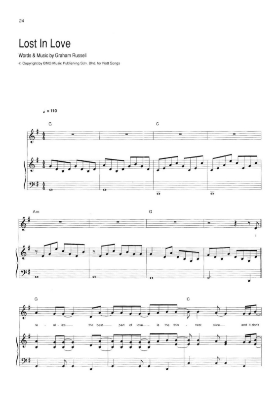 Partitura da música Lost in Love