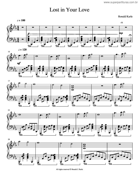 Partitura da música Lost In Your Love
