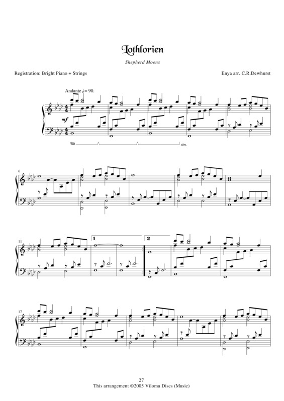 Partitura da música Lothlorien v.3