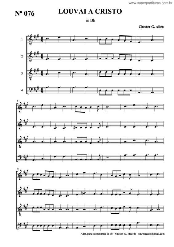 Partitura da música Louvai A Cristo v.2