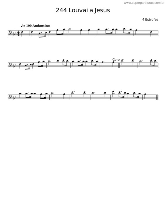 Partitura da música Louvai A Jesus v.2