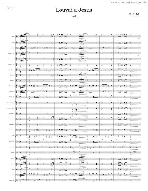 Partitura da música Louvai A Jesus v.3