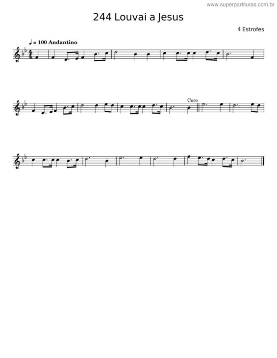 Partitura da música Louvai A Jesus v.4