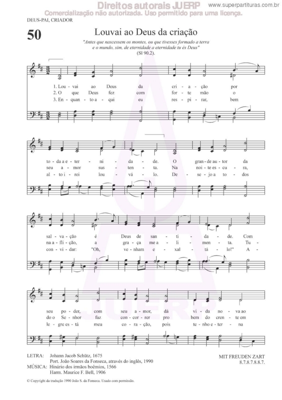 Partitura da música Louvai Ao Deus Da Criação - 50 v.2