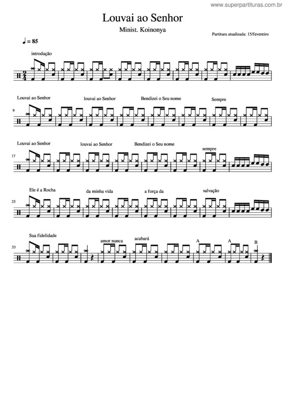 Partitura da música Louvai Ao Senhor v.5