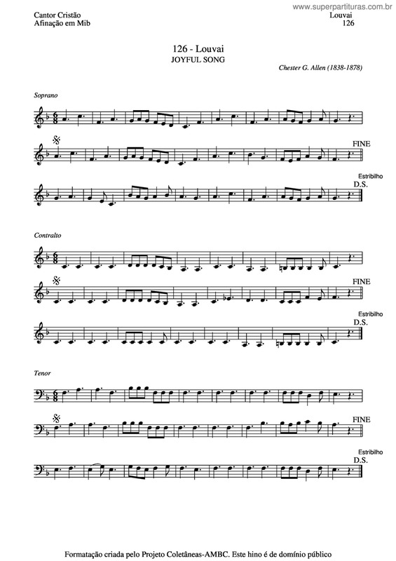 Partitura da música Louvai